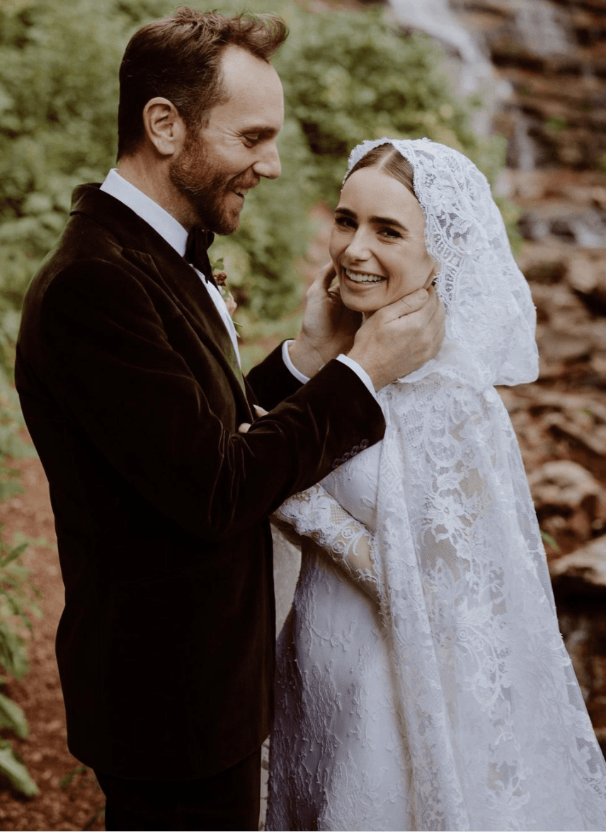 Lily Colins dio a conocer fotos ineditas de su casamiento